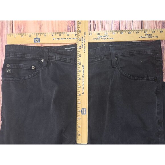 AG Adriano Goldschmeid Everett Slim Mens Jeans 38x32 Black - Picture 8 of 9